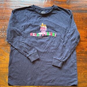 Simply Southern Kids Festive blue Long Sleeve Tee